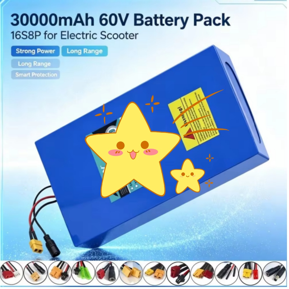 60V 30Ah Electric Scooter Battery - 16S8P 1000W-3000W 60V 30Ah Yüksek Güçlü