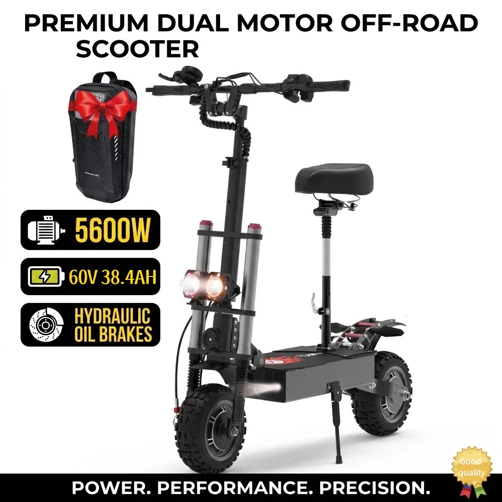 60V 5600W Dual Motor Electric Scooter - Yetişkinler için Elektrikli Scooter, 5600W Çift